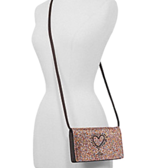 🌺🌻Coach (Hard to find) Keith Haring Hayden foldover crossbody glitter  bag - Picture 2 of 8